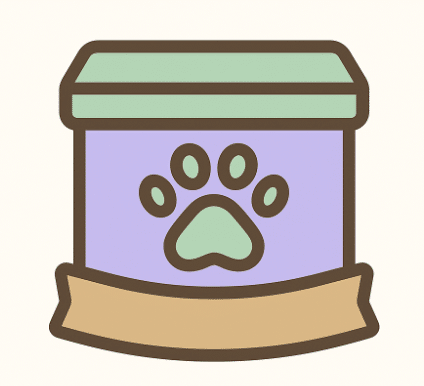 dessin d'une boite pour chien représentant un pack